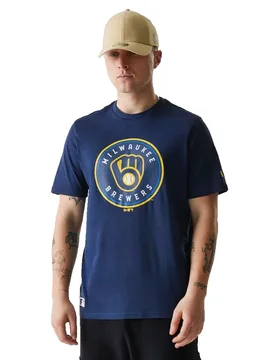 T-shirt à Manches Courtes Mlb Regular Milwaukee Brewers Dark Blue XL Homme - New era - FashionsVida