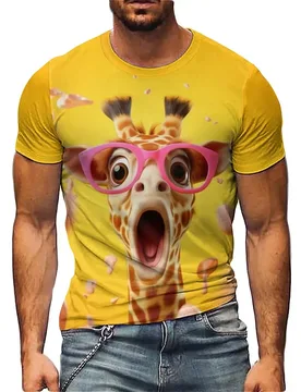 Men's Cartoon Pattern 3D Printed Short-Sleeve T-Shirt - Family Gathering, Printed Tee, Loose Fit - Aliexpress - FashionsVida
