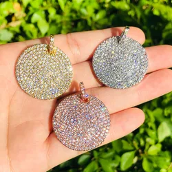 Pcs Fashion Round Charms for Women Bracelet Men Necklace Making Bling Trendy Pendant Handmade Craft Jewelry Accessory Wholesale
