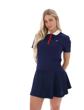 Navy Juno Fitted Iconic Polo - XS - FILA - FashionsVida