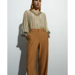 Pantalones rectos de mujer tiro alto