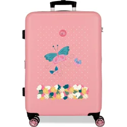 Maleta mediana precious flower rígida con capacidad de 70l
