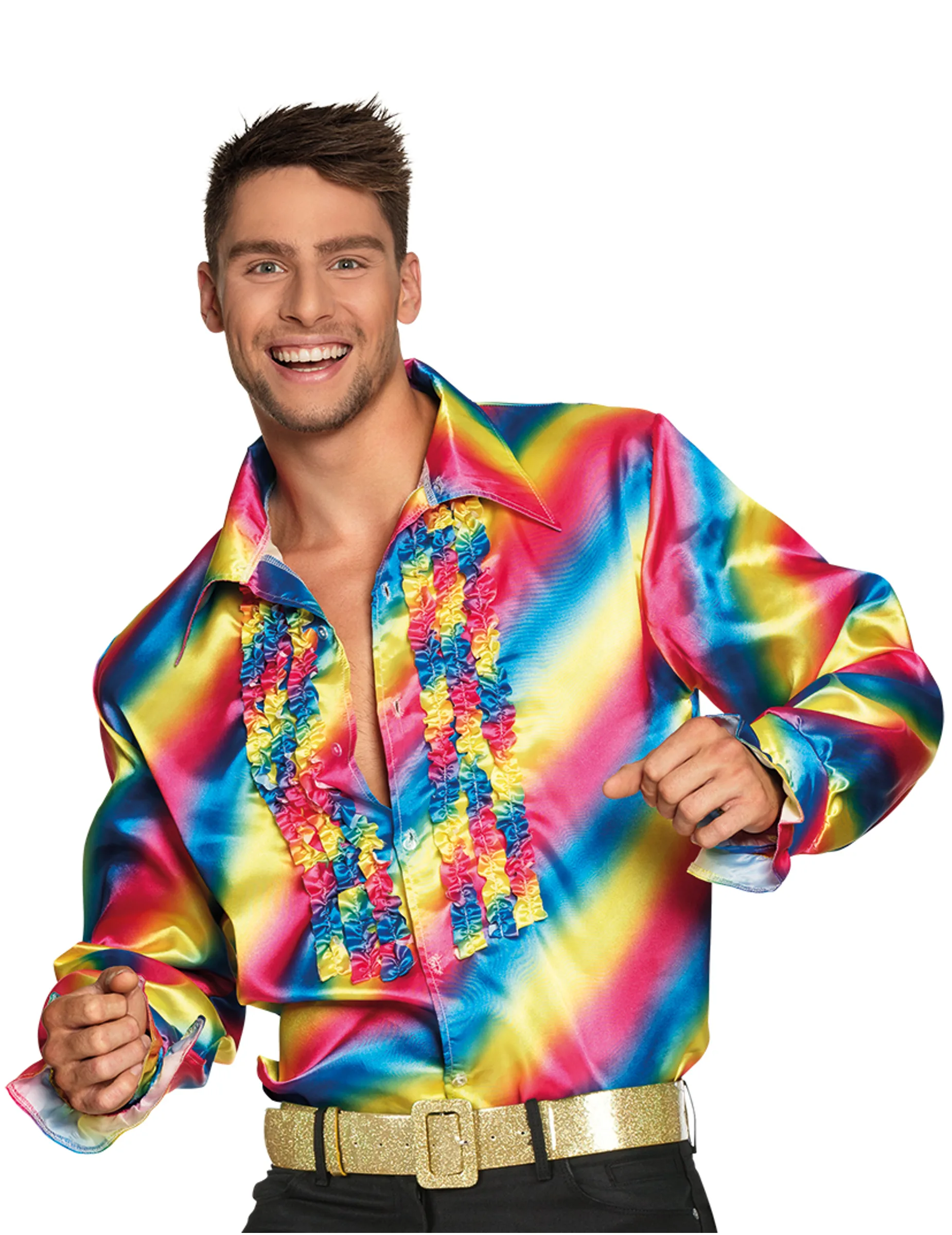 Regenbogen Disco-Shirt für Erwachsene - BOLAND BV - FashionsVida