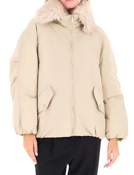 Giubbotto finta pelliccia BEIGE 44 - I Blues - FashionsVida