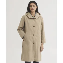 Gabardina de mujer con capucha repelente al agua