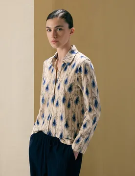 Blusa de mujer de manga larga con estampado ikat - Woman El Corte Inglés - FashionsVida