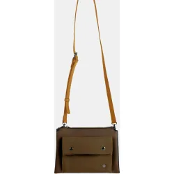 Bolso bandolera confeccionado en pu color taupe