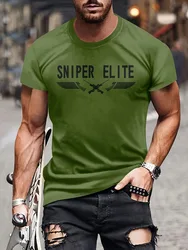 Sniper Elite Tactical Graphic T-Shirt 100% Cotton O-Neck Short Sleeve Summer Casual Mens T-shirt Streetwear