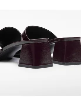 Sandalias de pala de mujer de piel con tacón cuadrado - Adolfo Dominguez - FashionsVida