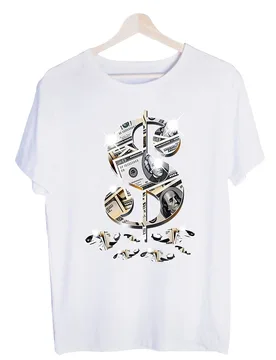Men's Dollar Sign Money Print Graphic Tee, Short Sleeve Crew Neck T-Shirt for Urban Streetwear and Casual Daily Wear - Aliexpress - FashionsVida