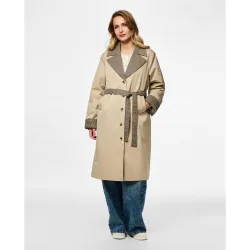 Gabardina de cuello solapa de mujer