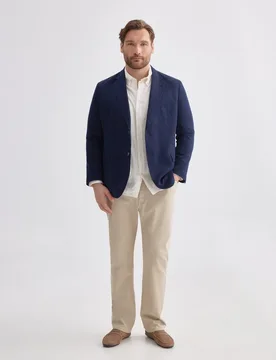 Chaqueta de hombre tallas grandes lino algodón lavada - Dustin - FashionsVida