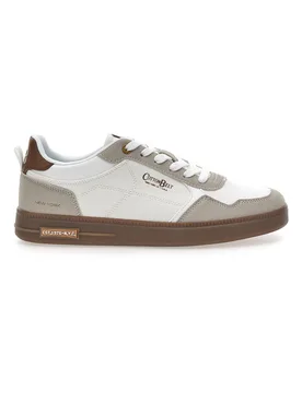 Sneakers bianche con dettagli marroni HOOK CVS 43 - Cotton Belt - FashionsVida