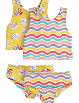 Kids 85% Recycled Polyester Reversible Tankini - Frugi - FashionsVida