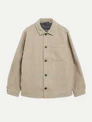 RED LABEL Overshirt in Wolloptik Beige L