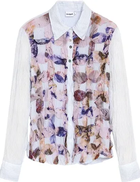 Camisa de mujer estampada manga larga - Desigual - FashionsVida