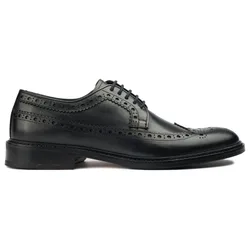 Mens Etham Brogue Shoes - Black Leather - Size Uk 9