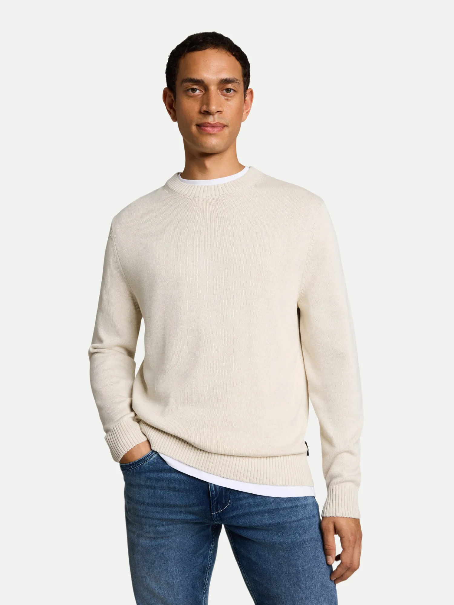 Basic Pullover Weiß M - Tom Tailor Casual - FashionsVida