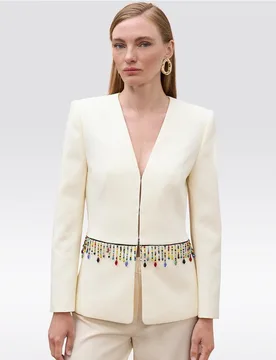 Blazer de mujer adornada con piedras de colores - Lola Casademunt - FashionsVida