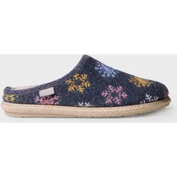 Zapatillas de casa cerradas de mujer con bordado