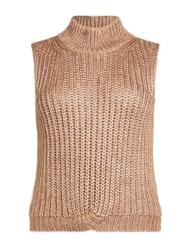 Rollkragenpullover Damen Hellbraun M,S Damen - Eleventy - FashionsVida