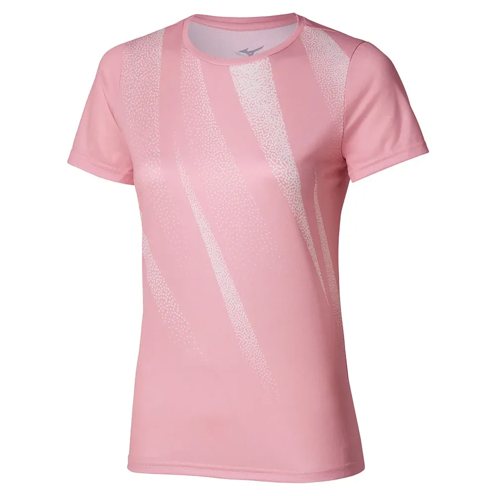 Maglietta A Maniche Corte Core Graphic Bleached Mauve M - Mizuno - FashionsVida
