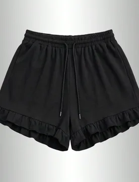 Shorts casuales para mujer con delicado ribete de encaje, adecuados para diversas ocasiones al aire libre y de ocio en verano, bloomers deportivos neg - Shein - FashionsVida