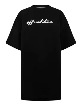 Womens Off White Off Crew Neck Regular Fit T-Shirt In Black - Size 2xs - OFF-WHITE - FashionsVida