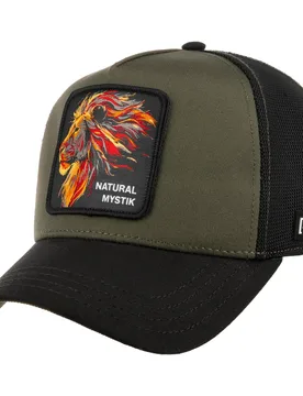Natural Mystik Lion Trucker Cap by - olive-black - Female - Size: One Size - Capslab - FashionsVida