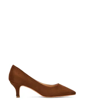 Women's 'Cali' Pointed Toe Low Kitten Heel Court Shoes Elegant Stiletto Pumps in Brown Size: 7 - Brown - Size: 7 - XY London - FashionsVida
