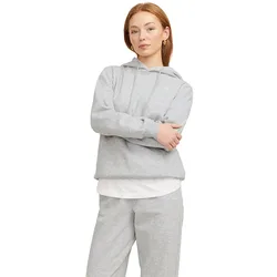 Felpa Con Cappuccio Abbie Light Grey Melange / Print Bright White Logo S