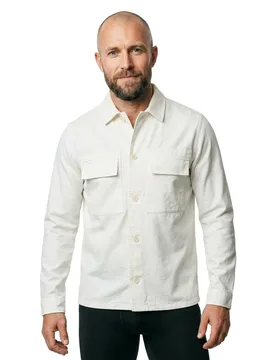 Camicia Overshirt 2101120 Linen Light Pearl V2 L - Salsa Jeans - FashionsVida