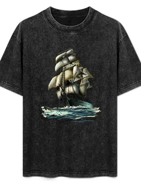 Sailing ship T-Shirt Plus Size Lightweight Top - Aliexpress - FashionsVida