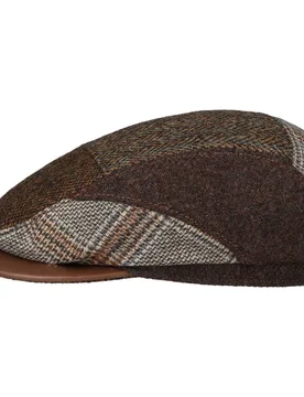 Alverton Patchwork Driver Flat Cap by - brown-mottled - Size: 61 cm - Stetson - FashionsVida