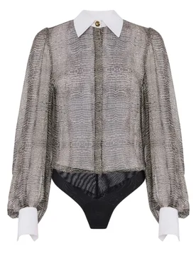 Camicie donna - camicia a body - nero - Elisabetta Franchi - FashionsVida
