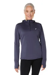 Damen Laufshirt Road Winter Hoodie dunkelblau M W