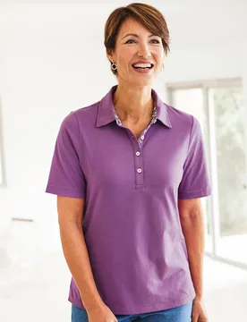 Baumwoll-Poloshirt Liberty Kragen - Violett - female - Size: 44 - Avena - FashionsVida