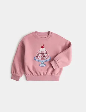 Cotton Rich Jelly Sweatshirt (2-8 Yrs) Light Pink female - M&S - FashionsVida