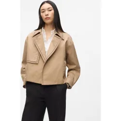 Gabardina de mujer corta detalles bordados