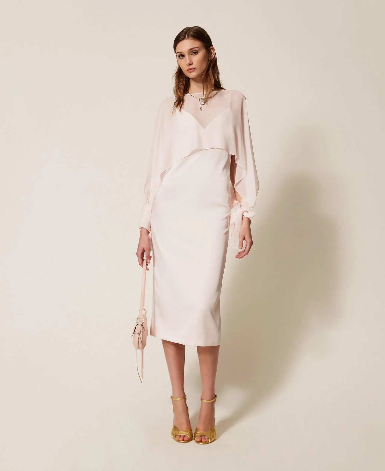 Blouse cropped en crêpe georgette - TWINSET - FashionsVida
