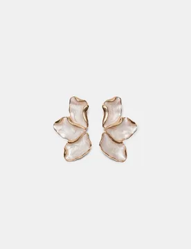 Fächerohrringe mit Emaille Goldfarben OS - Stradivarius - FashionsVida
