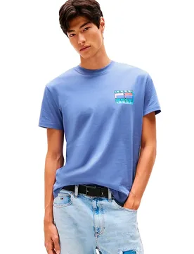 Maglietta A Maniche Corte Dna Flag Play Regular Fit Soft Sapphire M - Tommy Jeans - FashionsVida