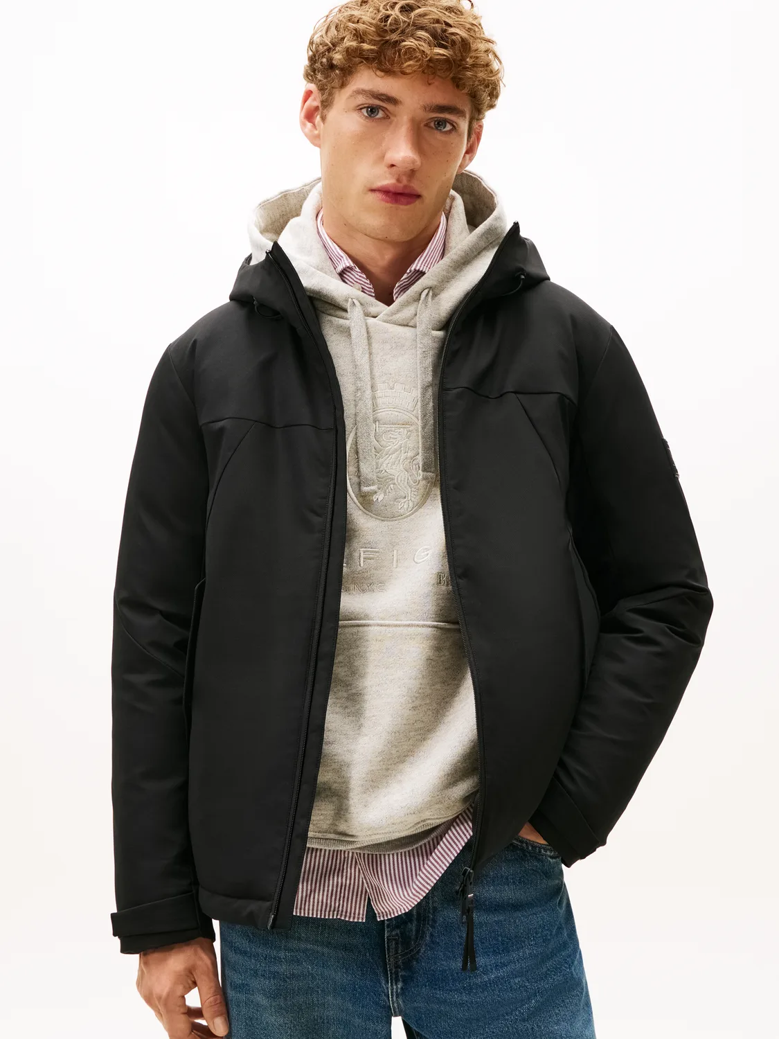 TECH HOODED SHORT PADDED JACKET mae - L - FashionsVida