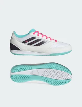 Scarpe da calcio indoor Top Sala Competition 2 per bambini 36 2/3 Cloud White / Aurora Black / Flash Aqua - Adidas - FashionsVida