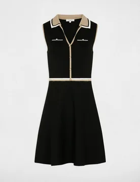 Vestido de punto sin mangas con escote pico - Morgan - FashionsVida