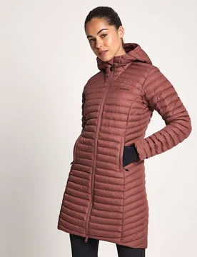 Nula Micro Hooded Longline Puffer Jacket Berry female - Berghaus - FashionsVida