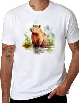Watercolor Capybara T-Shirt anime t shirts oversize t shirt man luxury T-Shirt - Aliexpress - FashionsVida