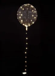 Leuchtender LED-Luftballon weiß-transparent 25-30 cm