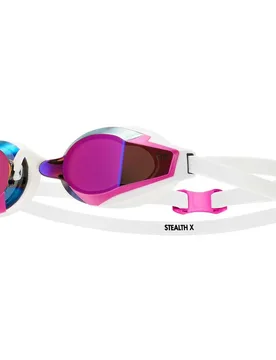 Stealth-x Race Mirror Swimming Goggles Pink / White One Size Men,Women - TYR - FashionsVida