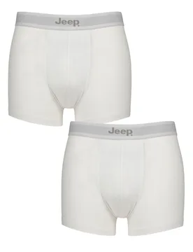 Pack White Cotton Plain Fitted Hipster Trunks Men's Extra Large - - White - Size: Extra Large - Jeep - FashionsVida